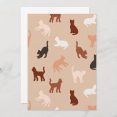 猫のシルエット 招待状 (正面/裏面)