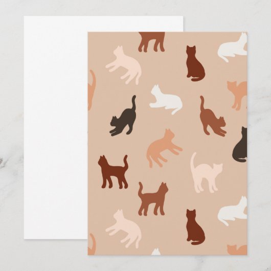猫のシルエット 招待状 (正面/裏面)