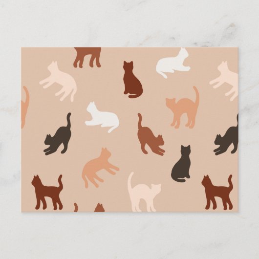 猫のシルエット 案内ポストカード (正面)