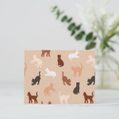 猫のシルエット 案内ポストカード (スタンド正面)