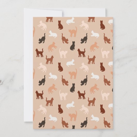 猫のシルエット 案内状 (正面)