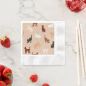 猫のシルエット 縁ありカクテルナプキン (インサイチュ)