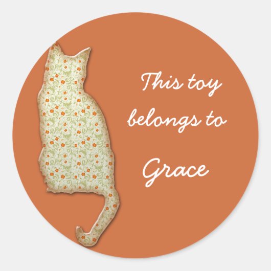 猫のシール ラウンドシール (正面)