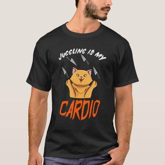 猫のジャグリングサーカスジュグラー Tシャツ (正面)