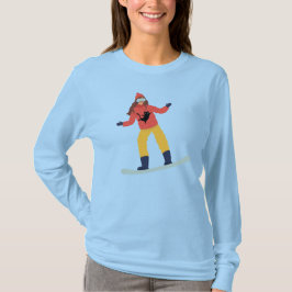 猫のジャケットを着たスノーボーダー Tシャツ