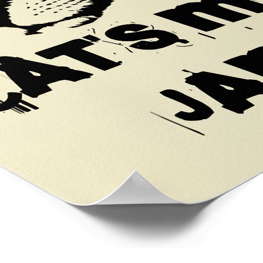 猫のジャムおもしろいトレンディークール猫 ポスター (角)