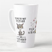 猫のジョークを真似たメンタルヘルス カフェラテマグ (左アングル)