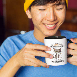 猫のジョークを真似たメンタルヘルス ツートーンマグカップ