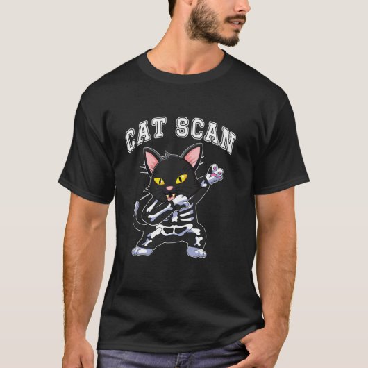 猫のスキャン 猫のX線 猫の放射線 猫好き Tシャツ (正面)