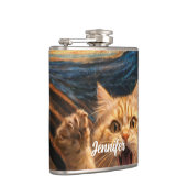 猫のスクリームパロディーアート フラスク (右)