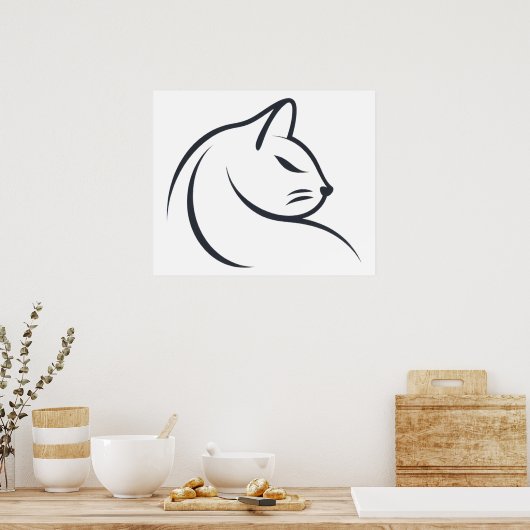 猫のスケッチ ポスター (キッチン)