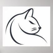 猫のスケッチ ポスター (正面)