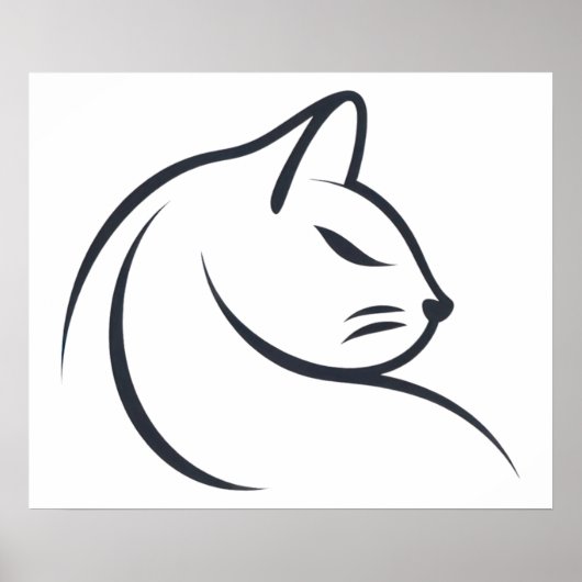 猫のスケッチ ポスター (正面)