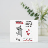 猫のステッカーセット 私の猫は私のバレンタイン シーズンカード (スタンド正面)