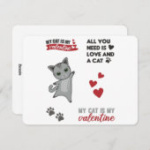 猫のステッカーセット 私の猫は私のバレンタイン シーズンカード (正面/裏面)