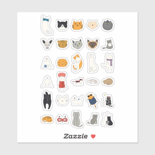 猫のステッカー シール (シート)