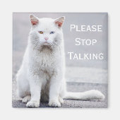 猫のストップ固い魅力「お願い」 マグネット (正面)