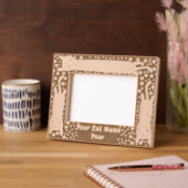 猫のストレッチ レーザー彫刻フレーム (左)