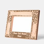 猫のストレッチ レーザー彫刻フレーム (左)
