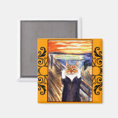 猫のスプオブマグネット、エドバード・ムンチの叫び マグネット (正面/裏面)