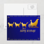 猫のスレッジカード シーズンポストカード (正面/裏面)