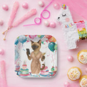 猫のセルフィー 誕生日パーティー  ペーパープレート (パーティー)