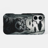 猫のセルフィーUFO誘拐: ネコ科の異星人との遭遇 iPhone 16ケース (裏面横)