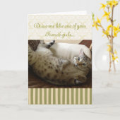 猫のタイタニック名言 カード (黄色い花)