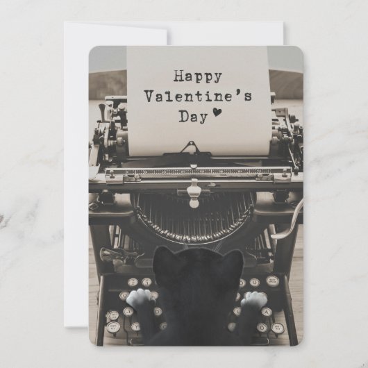 猫のタイプのハッピーバレンタインデー- シーズンカード (正面)