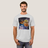 猫のタコスの乗馬サンドイッチロケット Tシャツ (正面フル)