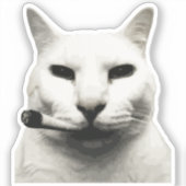 猫のタバコ・猫のジョーク シール (正面)