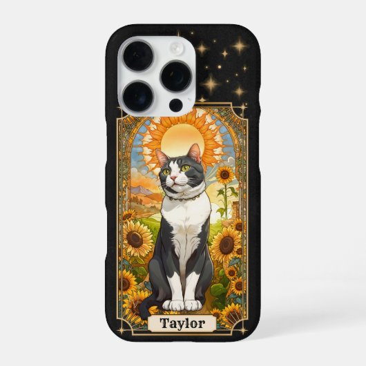 猫のタロットカード「太陽」iPhone 16 Pro カバー (裏面)