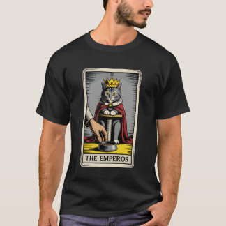 猫のタロットカード 皇帝 猫好き者 面白い猫 Tシャツ