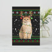 猫のダサいクリスマススウェーターとサンタ猫のクリスマス 招待状 (スタンド正面)