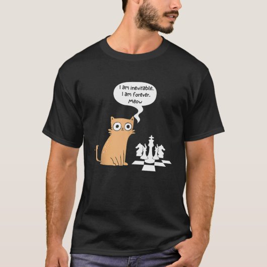 猫のチェスプレーヤー ゲーマー 引用タンクトップ Tシャツ (正面)