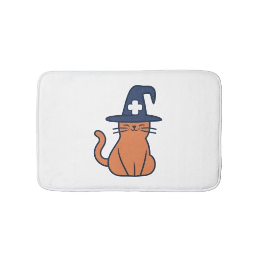 猫のツイストで秋を祝う – One Spooky Nu バスマット (正面)
