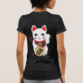 猫のティーを(暗い)招くよ運 Tシャツ (裏面)