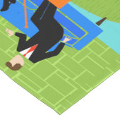 猫のテーブルのランナーが付いているレトロのカップル ショートテーブルランナー (コーナー)