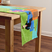 猫のテーブルのランナーが付いているレトロのカップル ショートテーブルランナー (インサイチュ)