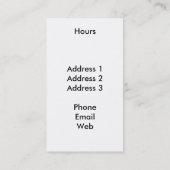 猫のテーマの名刺のテンプレート 名刺 (裏面)