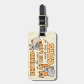 猫のデザインのおもしろいな多く ラゲッジタグ (正面縦)