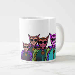 猫のデザインのピックルボールパドル ジャンボコーヒーマグカップ