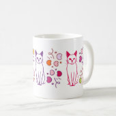 猫のデザインのマグ コーヒーマグカップ (正面右)