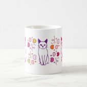 猫のデザインのマグ コーヒーマグカップ (中央)
