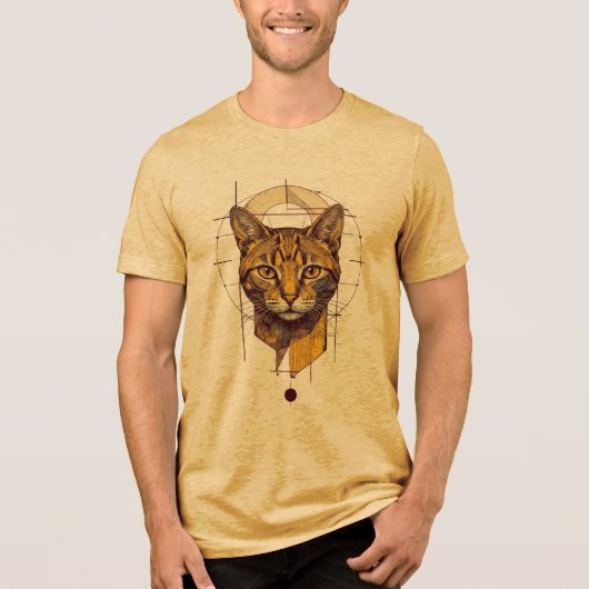 猫のデザイン トライブレンドTシャツ (正面)