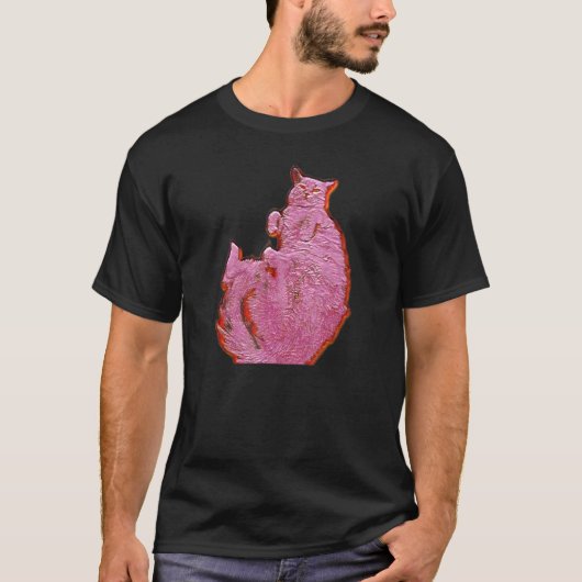 猫のデジタル抽象画 11 Tシャツ (正面)