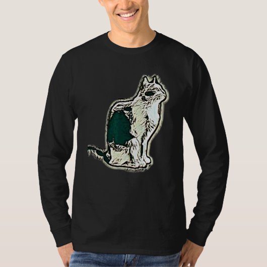 猫のデジタル抽象画 16 Tシャツ (正面)