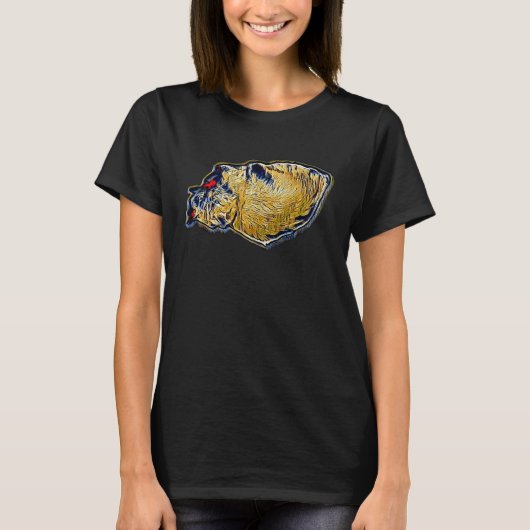 猫のデジタル抽象画 1 Tシャツ (正面)