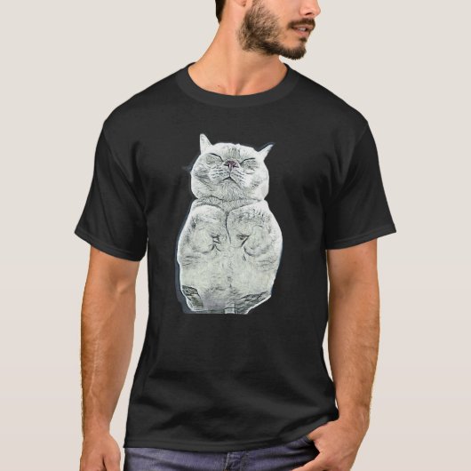 猫のデジタル抽象画 20 Tシャツ (正面)