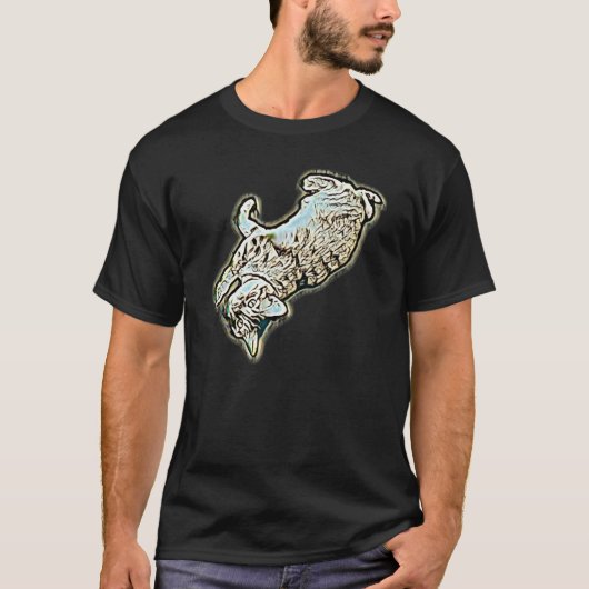 猫のデジタル抽象画 23 Tシャツ (正面)
